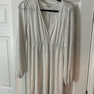 Baltic Born Shimmering Silver Long Sleeve Dress